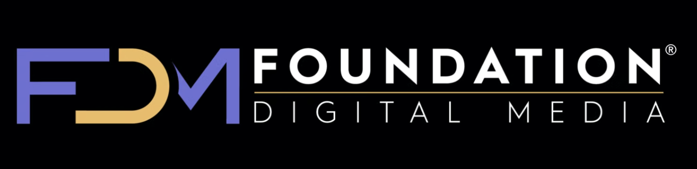 cropped-Large-Reg-TMpng - Foundation Digital Media® | Premier Video Production Services FDM Foundation Digital Media logo in purple and gold on a black background, with a horizontal gold line under the word FOUNDATION.